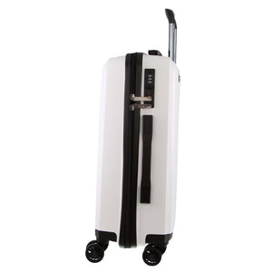 Pierre Cardin Inspired Milleni Cabin Luggage Bag Travel Carry On Suitcase 54cm (39L) - White - Glam Warehouse