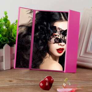 Portable Makeup Mirror with Hand Folding Led Mirror Lamp - Glam Warehouse