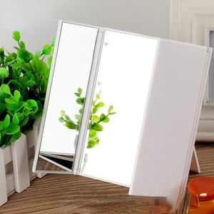 Portable Makeup Mirror with Hand Folding Led Mirror Lamp - Glam Warehouse