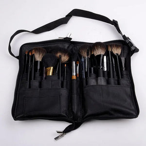 Professional Makeup Brush Waist Bag With Zipper Belt - Glam Warehouse