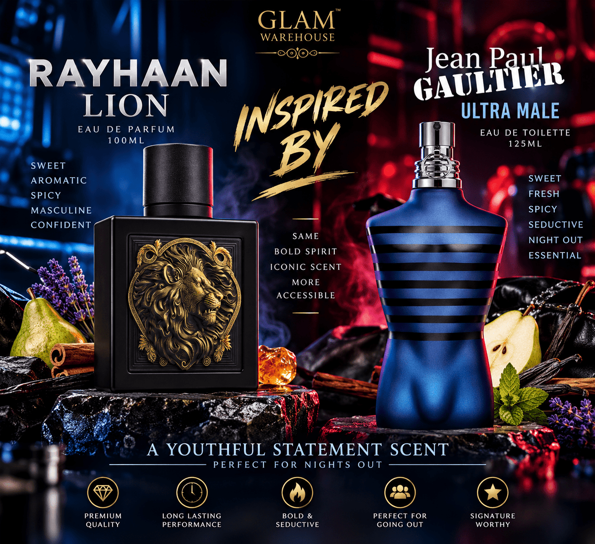 Rayhaan Lion Eau de Parfum (100ml) - Glam Warehouse