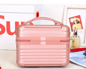 Red Durable Hard Shell Makeup Travel Case - Large Capacity Portable Cosmetic Organizer Box with Handle - Glam Warehouse