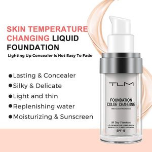 ReviGLam TLM Colour Changing Liquid Foundation Hides Wrinkles & Lines, BB Cream Makeup Base Concealer Cover Moisturizing Fluid for all Skin Tone SPF15, Pack of 2 - Glam Warehouse