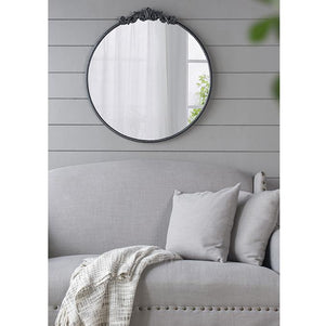 ROUND ORNATE METALLIC WALL MIRROR - Glam Warehouse