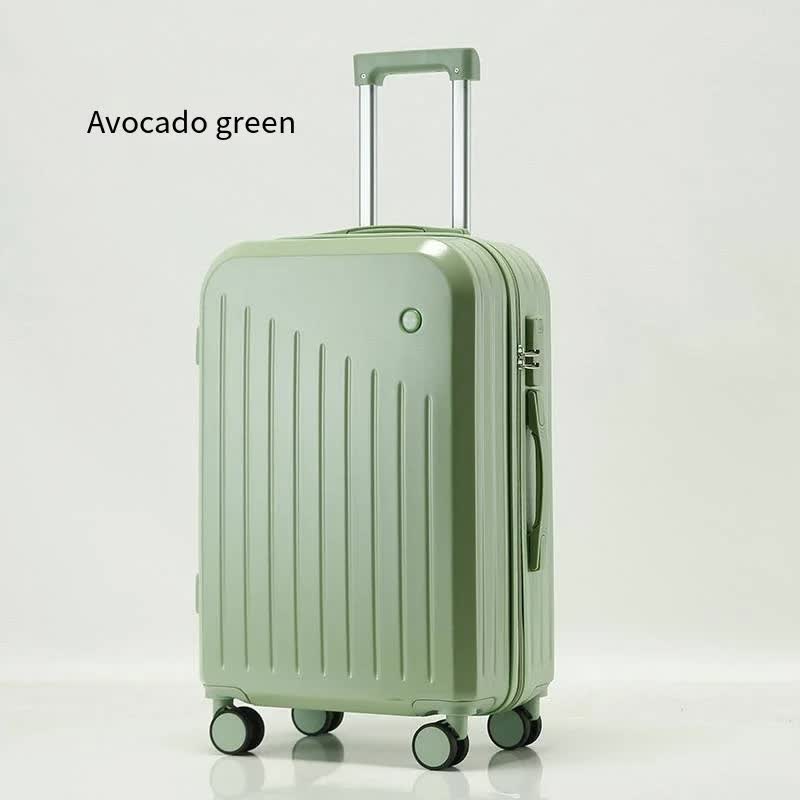 Smart Carry-On Luggage with Cup Holder & USB Charging Port - Avocado green Color Spinner Suitcase for Travel Convenience 20 inch - Glam Warehouse
