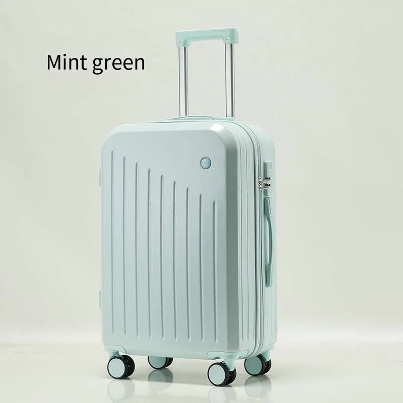 Smart Carry-On Luggage with Cup Holder & USB Charging Port - Mint green Color Spinner Suitcase for Travel Convenience 24 inch - Glam Warehouse