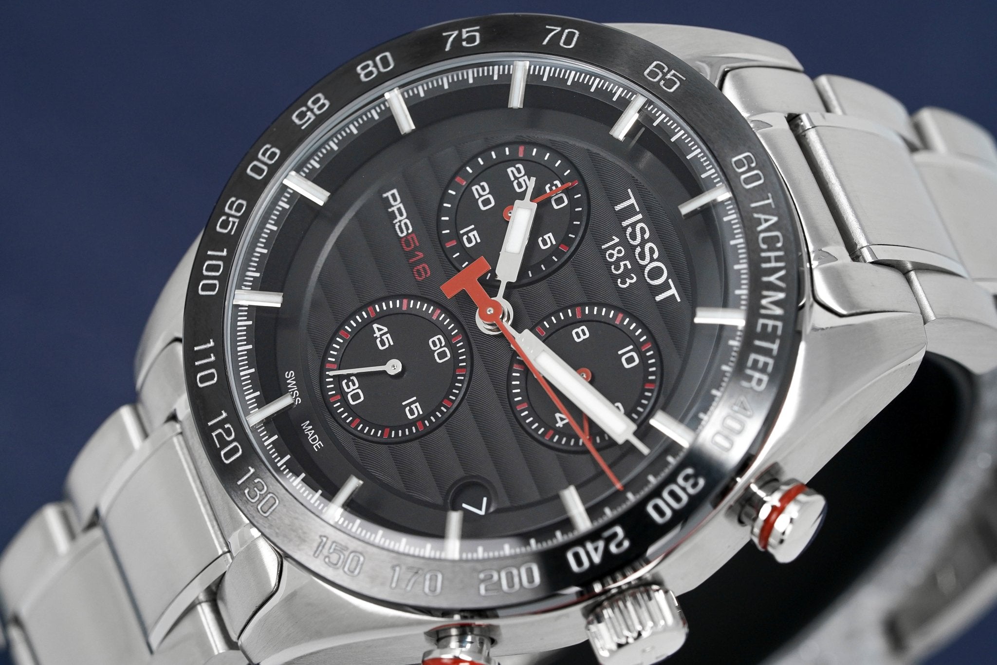 Tissot Mens Chronograph Watch Prs 516 Steel Red T1004171105101