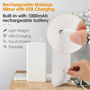 Touch Screen Makeup Mirror With LED Lamp - Glam Warehouse