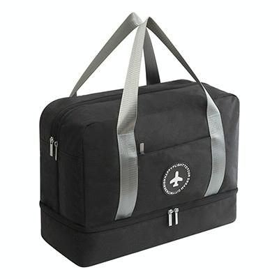 Travel-ready Waterproof Beach Bag with Double Layer Design - Black - Glam Warehouse