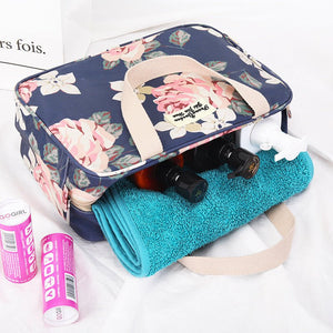 Versatile Portable Handled Bag - Durable Waterproof Fabric, Ideal for Toiletries, Lunch & Travel(Light blue white bear) - Glam Warehouse