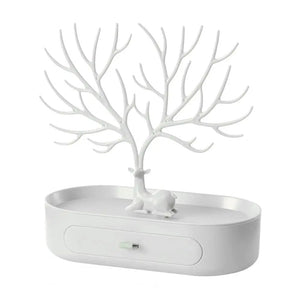 Vibe Geeks Antlers Tree Tower Jewelry Display Stand for Ring Earrings Necklace Bracelet - White Basic Model - Glam Warehouse
