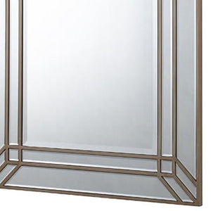 Wall Mirror MDF Construction Rectangular Shape Silver Colour - Glam Warehouse