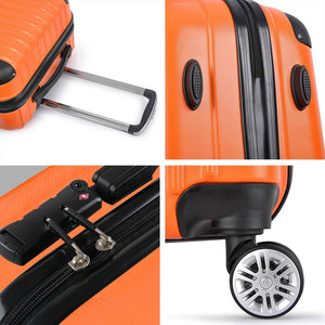 Wanderlite 20-24-28 Inch Luggage 3Set with TSA Lock Spinner Carry On Hard Shell Travel Suitcase Luggage Case Orange - Glam Warehouse