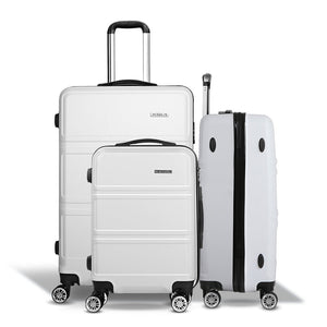 Wanderlite 20" 24" 28" Luggage with TSA Lock Spinner Travel Suitcase Carry On Hard Shell Luggage Case White - Glam Warehouse