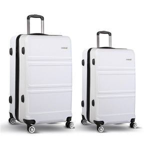 Wanderlite 20" 28" Luggage with TSA Lock Spinner Travel Suitcase Carry On Hard Shell Luggage Case White - Glam Warehouse