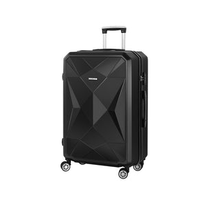 Wanderlite 28-inch Luggage Set with TSA Lock�ABS Hard Shell Travel Suitcase Organiser Luggage Case Black - Glam Warehouse