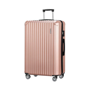 Wanderlite 28-inch Luggage Set with TSA Lock�ABS Hard Shell Travel Suitcase Organiser Luggage Case Rose Gold - Glam Warehouse