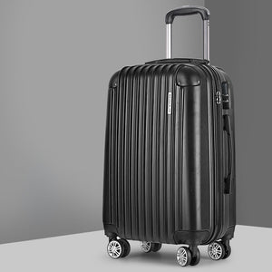 Wanderlite 28 Inch Luggage with TSA Lock Spinner Carry On Hard Shell Travel Suitcase Luggage Case Black - Glam Warehouse