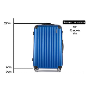 Wanderlite 28 Inch Luggage with TSA Lock Spinner Carry On Hard Shell Travel Suitcase Luggage Case Blue - Glam Warehouse