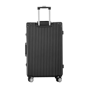 Wanderlite 28 Inch Luggage with TSA Lock Stainless�Steel�Wrapped�Corners Hard Shell Travel Suitcase Luggage Case Black - Glam Warehouse