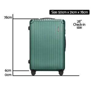 Wanderlite 28'' Luggage Travel Suitcase Set TSA Carry On Hard Case Green - Glam Warehouse