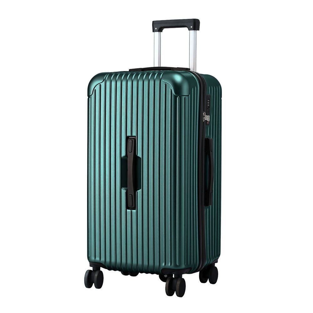 Wanderlite 28" Trunk Luggage Suitcase Travel 5 Wheels Type-C Port TSA Green - Glam Warehouse