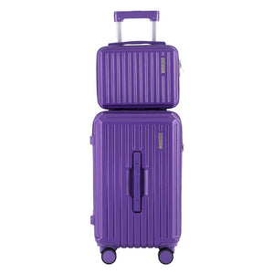 Wanderlite 2pcs Trunk Luggage Suitcase Travel Carry On TSA Lock 12" 20" Purple - Glam Warehouse