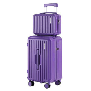 Wanderlite 2pcs Trunk Luggage Suitcase Travel Carry On TSA Lock 12" 20" Purple - Glam Warehouse