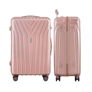 Wanderlite 3 Set Luggage 20-24-28 Inch Suitcase with TSA Lock Carry On Hard Shell Travel Luggage Organiser Case Pink - Glam Warehouse