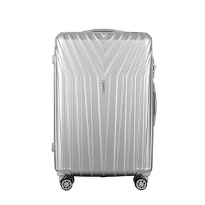 Wanderlite 3 Set Luggage 20-24-28 Inch Suitcase with TSA Lock Carry On Hard Shell Travel Luggage Organiser Case Silver - Glam Warehouse