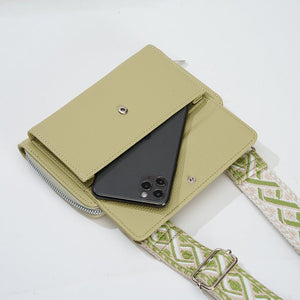 White 2-piece combination new mobile phone shoulder bag niche design one-shoulder messenger bag mobile phone bag multi-function wide shoulder strap mother-and-child bag - Glam Warehouse