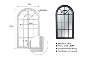 Window Style Mirror - White Arch 70 CM x 130 CM - Glam Warehouse
