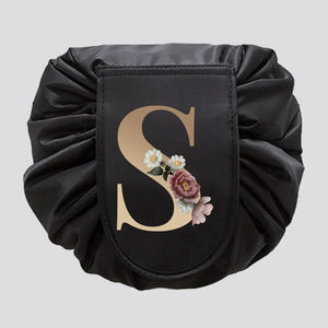 Women's Drawstring Cosmetic Bag Organizer T Gold Series - Glam Warehouse