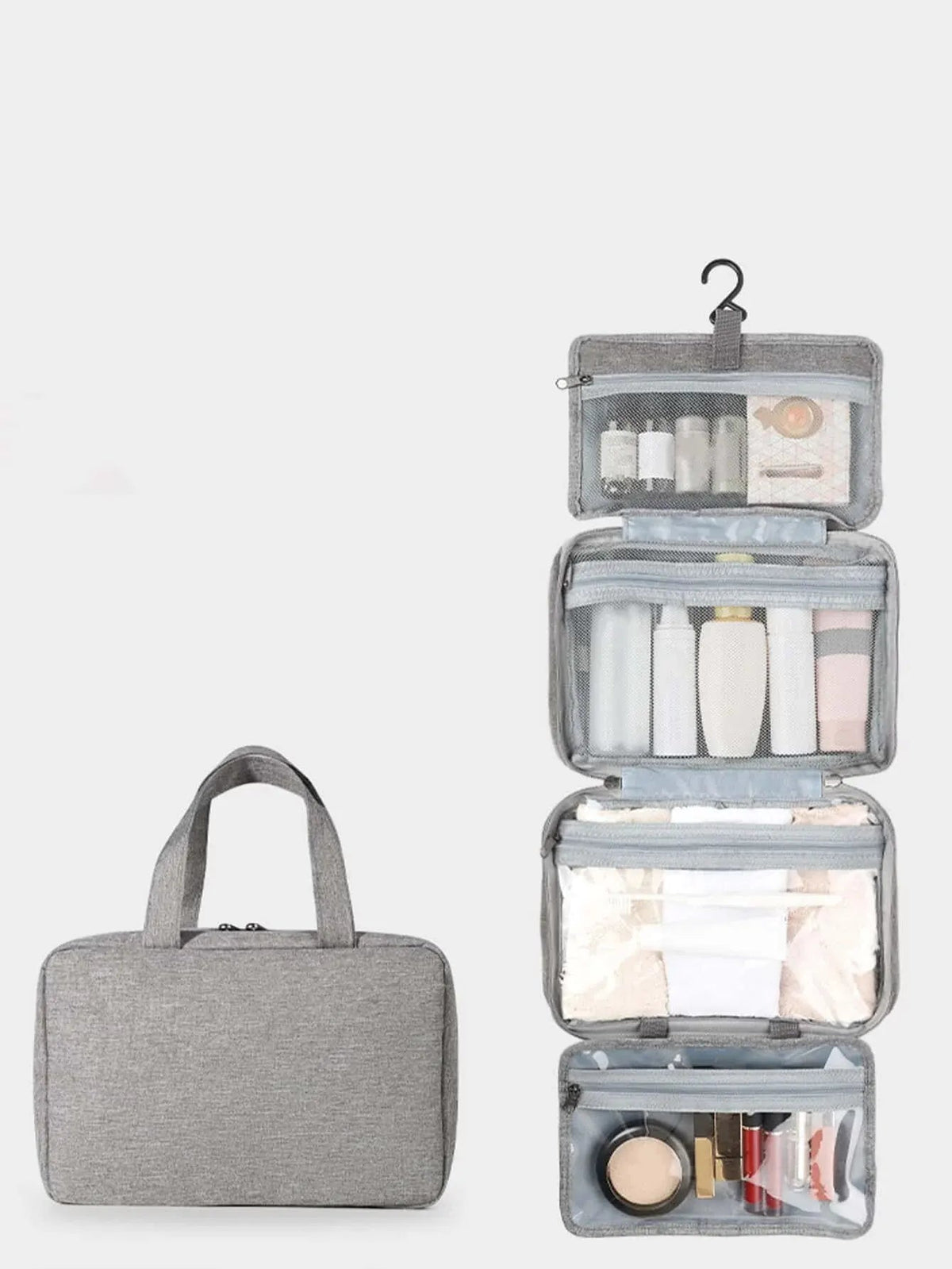 1pc Multi-Functional Foldable Dry And Wet Separation Cosmetic Bag - Glam Warehouse