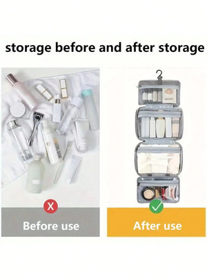 1pc Multi-Functional Foldable Dry And Wet Separation Cosmetic Bag - Glam Warehouse