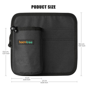 2 Pcs Black Hands-Free Luggage Handle Travel Cup Holder & Organizer Pouch - Glam Warehouse