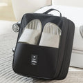 2 Pcs Black Waterproof Foldable Travel Shoe Storage Bag, Three-Layer Design Shoe Organizer, Portable Shoe Pouch for Trips - Glam Warehouse