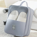 2 Pcs Grey Waterproof Foldable Travel Shoe Storage Bag, Three-Layer Design Shoe Organizer, Portable Shoe Pouch for Trips - Glam Warehouse