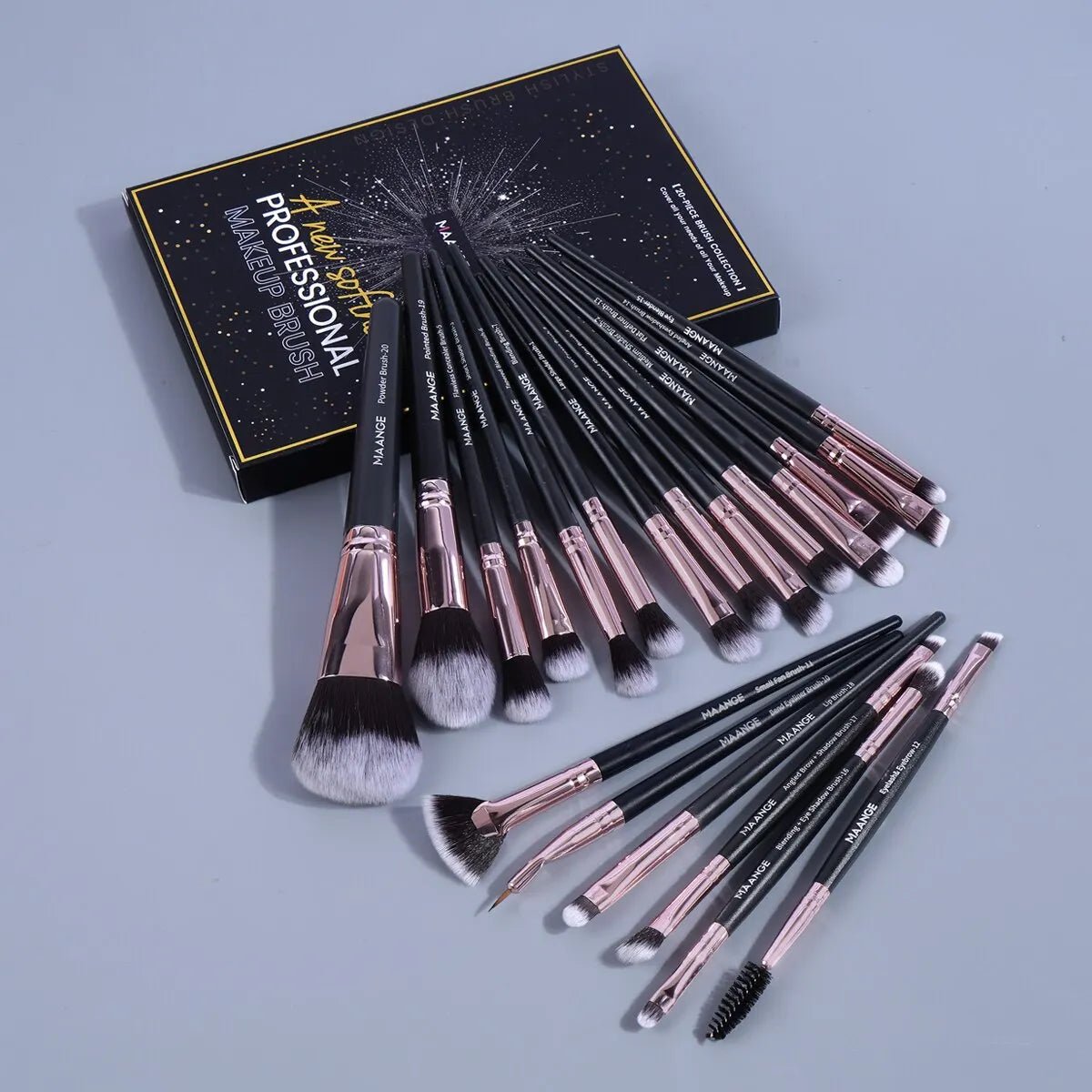 20Pcs Makeup Brushes with Box Professional Cosmetic Powder Eye Shadow Foundation Blush Blending Beauty Tool For Women - Glam Warehouse