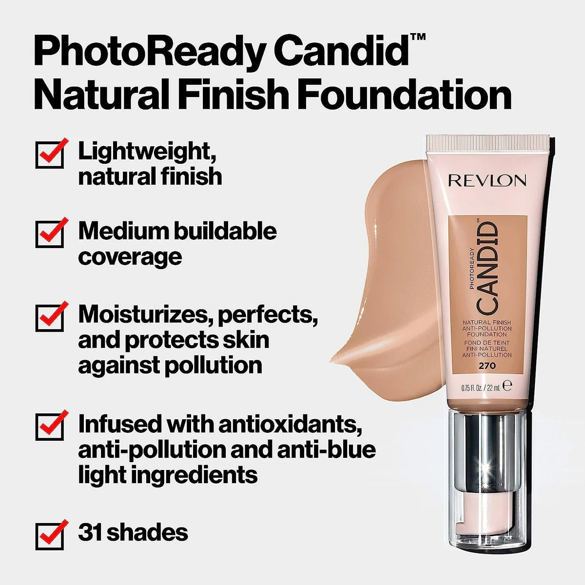 2x Revlon 22ml Photoready Candid Foundation - 510 Capuccino - Glam Warehouse