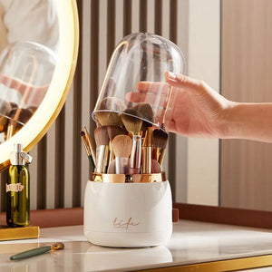 360° Rotating Makeup Brushes Holder Portable Desktop Cosmetic Organizer - Glam Warehouse