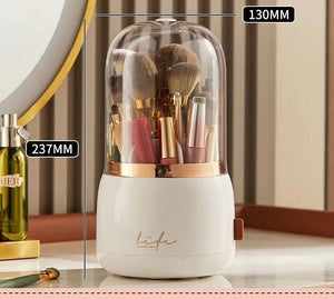 360° Rotating Makeup Brushes Holder Portable Desktop Cosmetic Organizer - Glam Warehouse