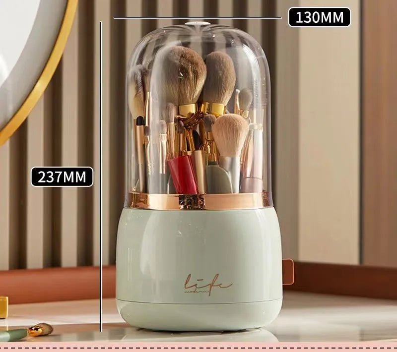 360° Rotating Makeup Brushes Holder Portable Desktop Cosmetic Organizer - Glam Warehouse