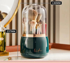 360° Rotating Makeup Brushes Holder Portable Desktop Cosmetic Organizer - Glam Warehouse