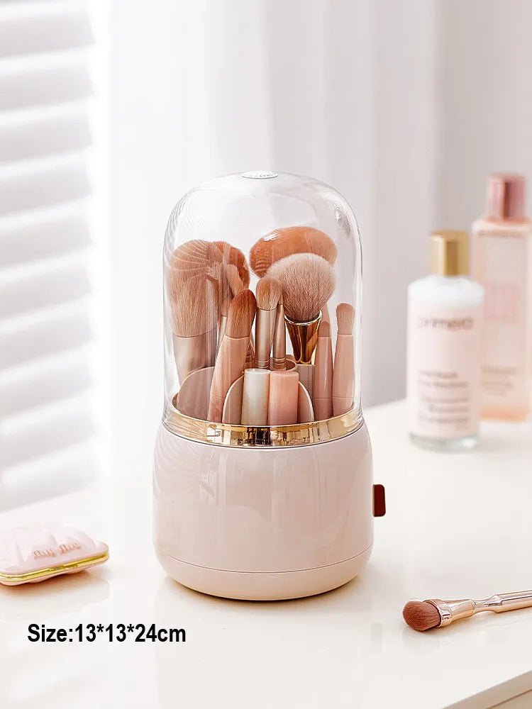 360° Rotating Makeup Brushes Holder Portable Desktop Cosmetic Organizer - Glam Warehouse