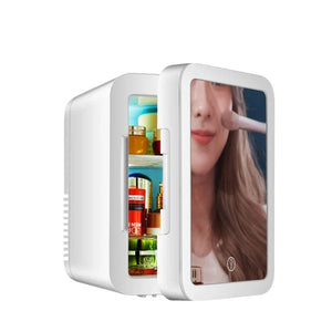 4L Makeup Fridge WIth LED Light Mirror - Glam Warehouse