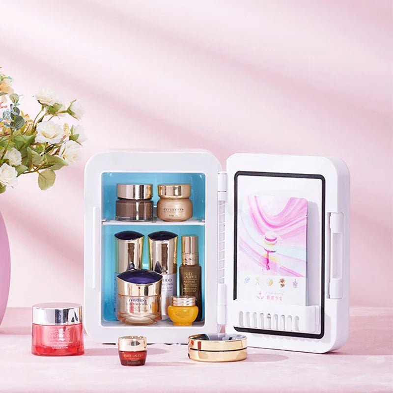 4L Makeup Fridge WIth LED Light Mirror - Glam Warehouse