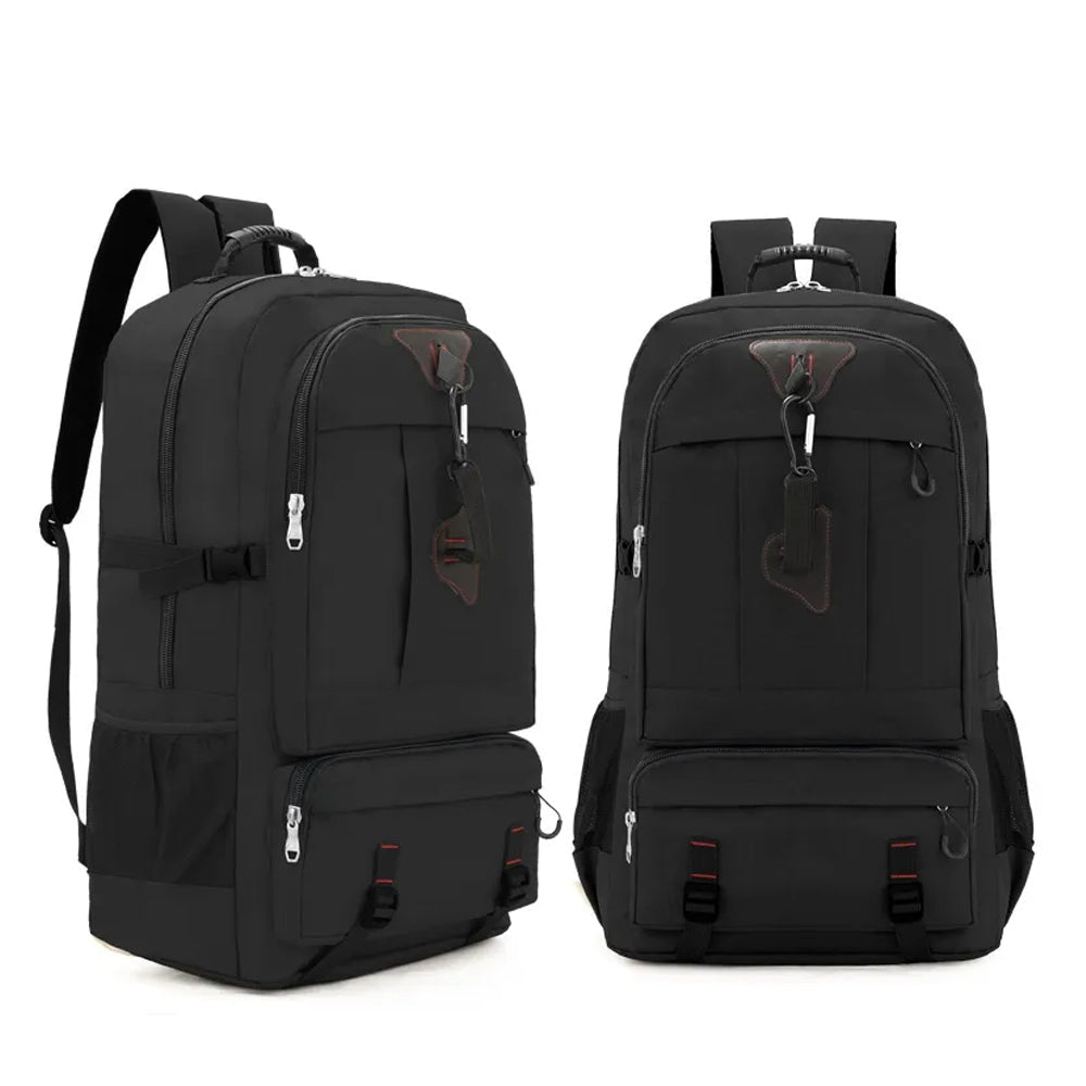 60L Travel Boarding Backpack Outdoor Trekking Luggage Hiking Camping Rucksack Large Capacity Storage Backpack(Black) - Glam Warehouse