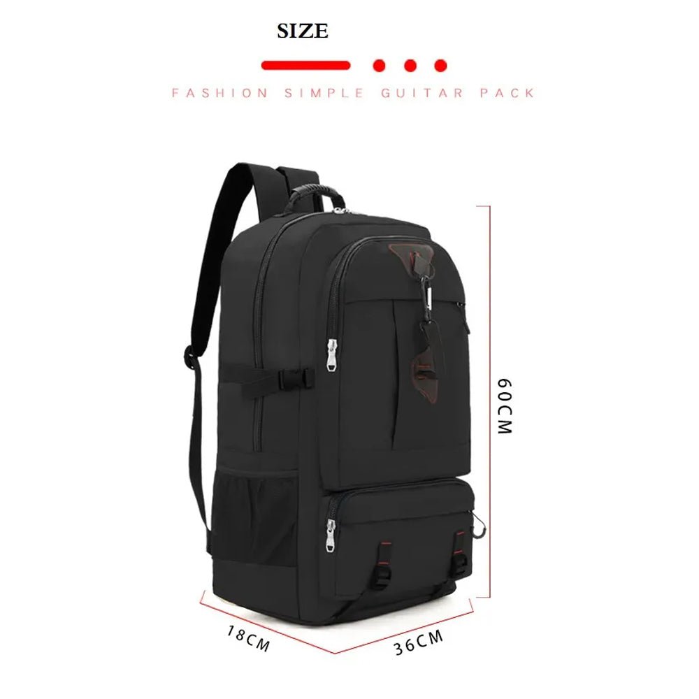 60L Travel Boarding Backpack Outdoor Trekking Luggage Hiking Camping Rucksack Large Capacity Storage Backpack(Black) - Glam Warehouse
