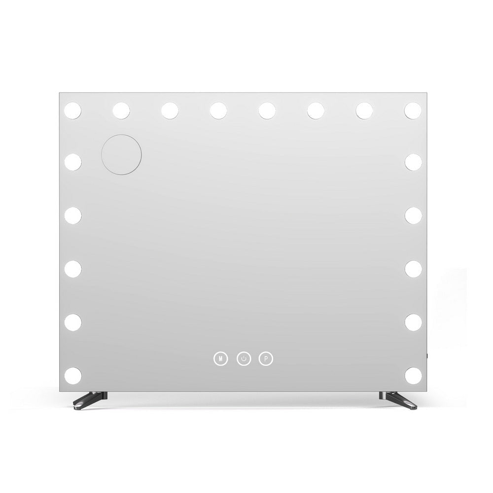 80x65cm Embellir Makeup Mirror Hollywood Vanity with LED Light Silver Legs - Glam Warehouse